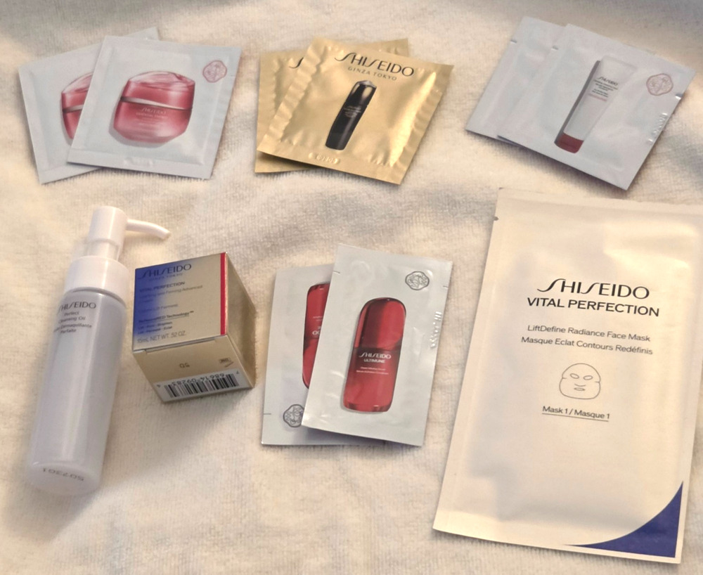 Shiseido 11 PC Travel Size Cleanser,Hydrating&Firming Cream,Serum, & Face Mask